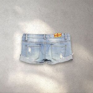 Machine Nouvelle Mode Low Rise Denim Shorts